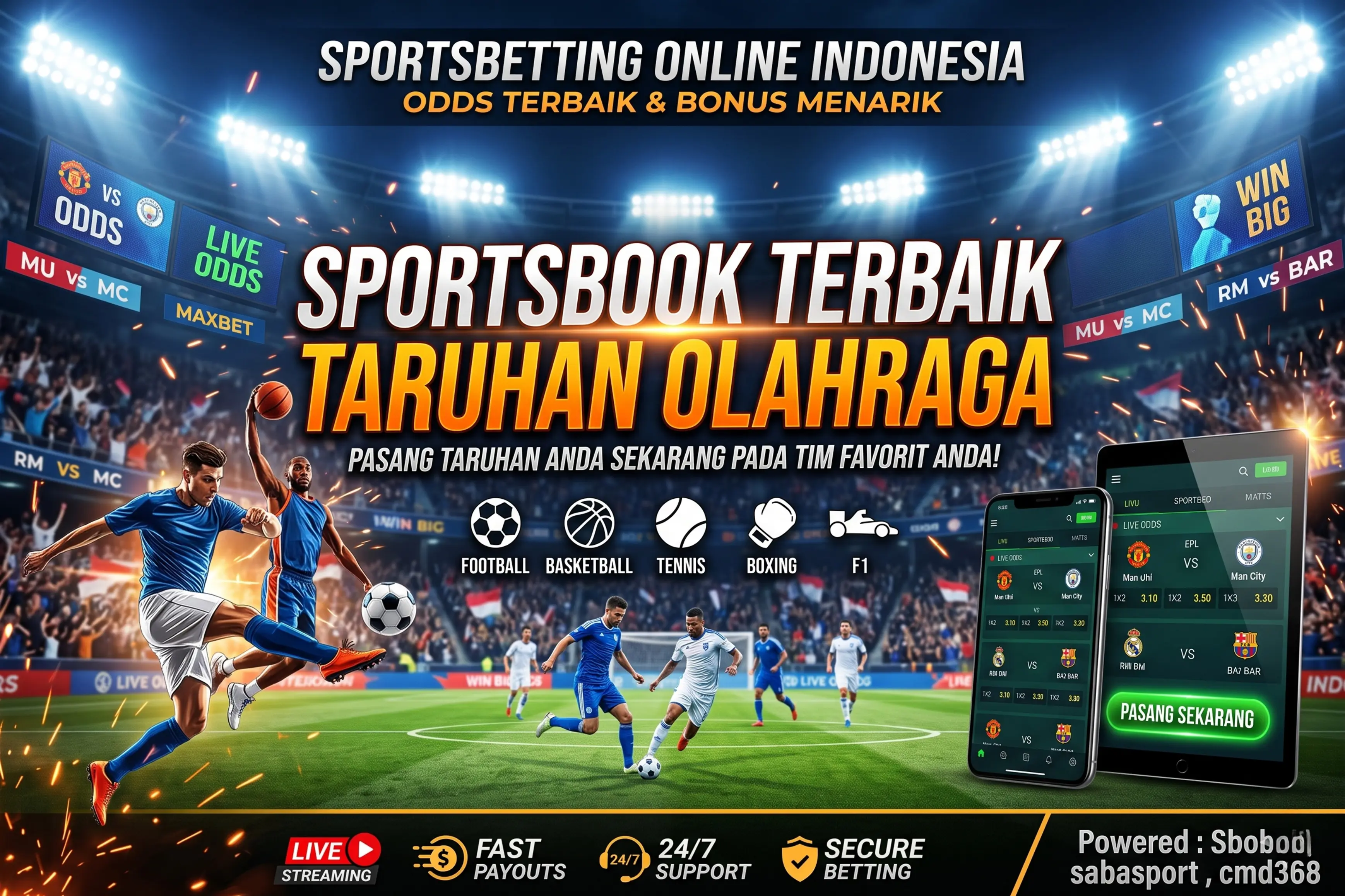 Papan skor taruhan olahraga sportsbook dengan berbagai liga internasional